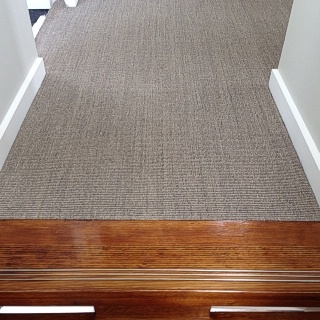 Fine Ribbed Granite Sisal Installation